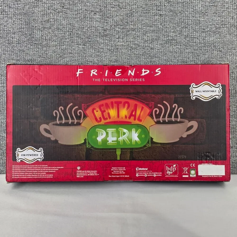 FRIENDS CENTRAL PERK LED NEON‑STYLE SIGN – USB POWERED – WALL MOUNTABLE